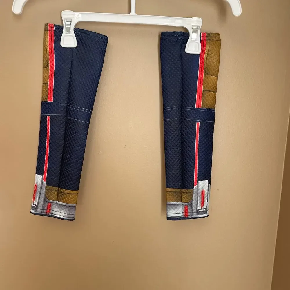 Disney Store Marvel Wasp Kids Costume Size 9/10 Blue Gold Vest Arm Sleeves - Picture 4 of 14